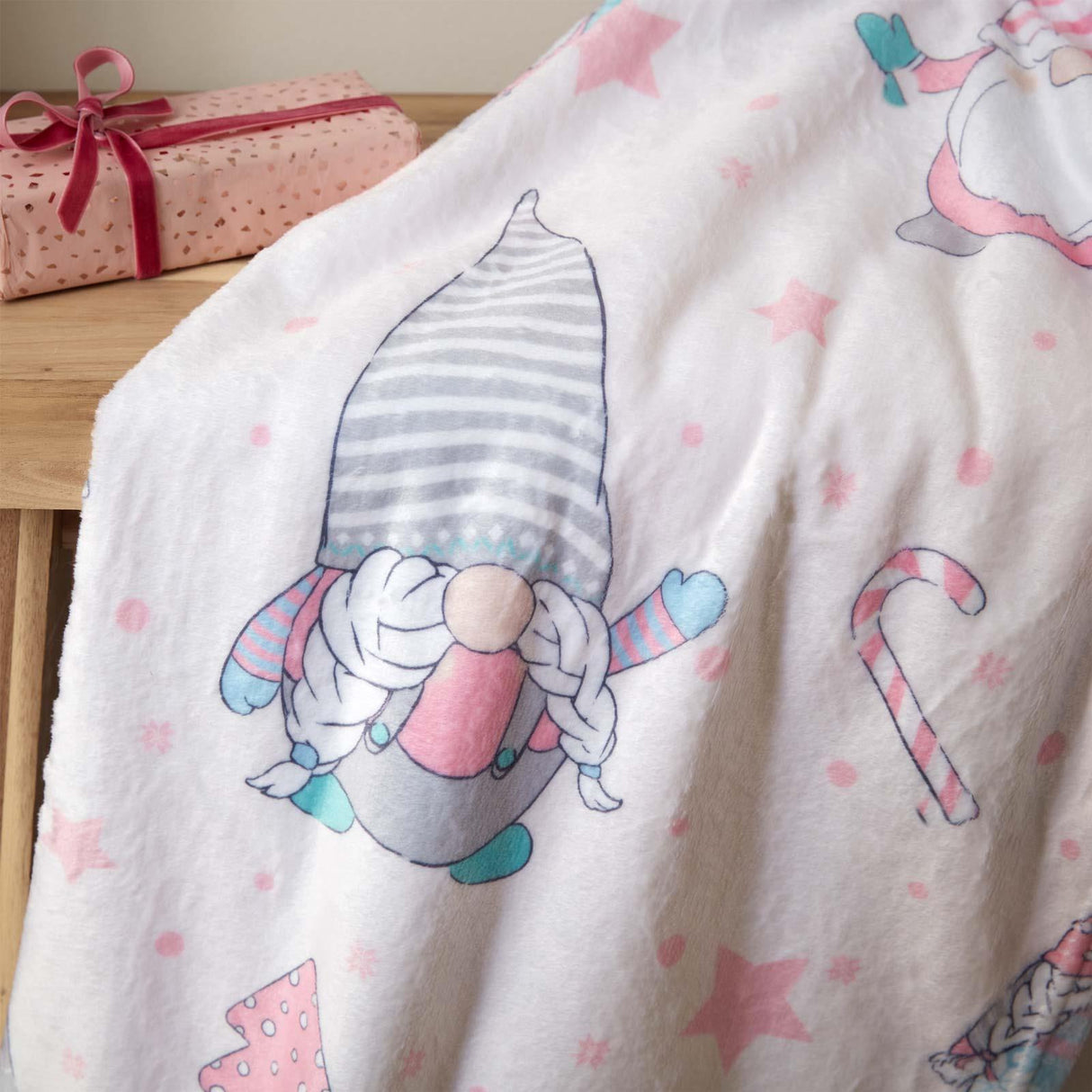 Christmas Festive Gnomes Throw 130cm x 170cm by Catherine Lansfield