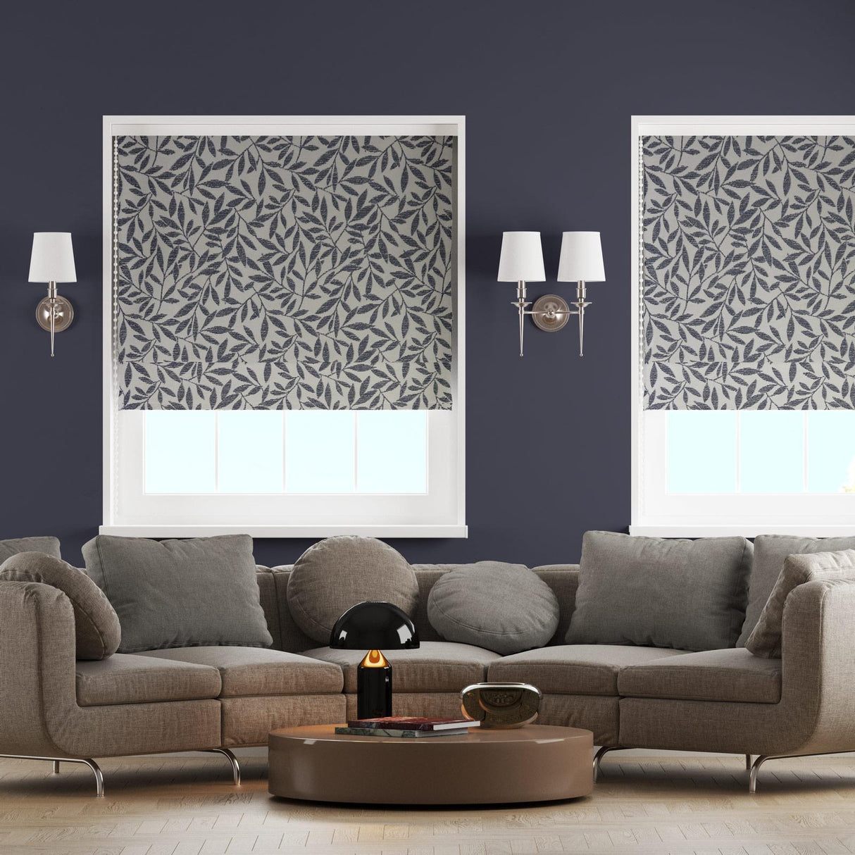 Isabel Navy Made To Measure Roman Blind by Style Furnishings