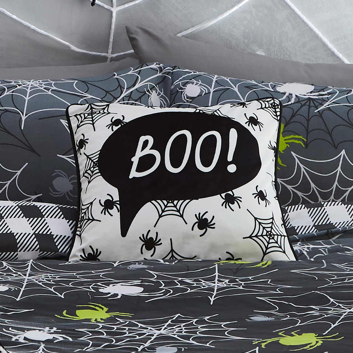 Bedlam Boo! Halloween Orange Cushion Cover 43cm x 43cm 6