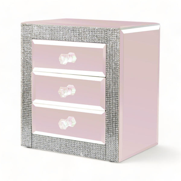 Ariana Pink Lustre 3 Drawer Jewellery Box