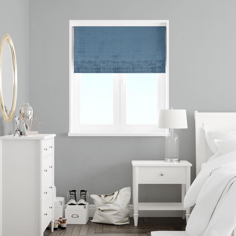 Azurite Indigo Made To Measure Roman Blind by Style Furnishings