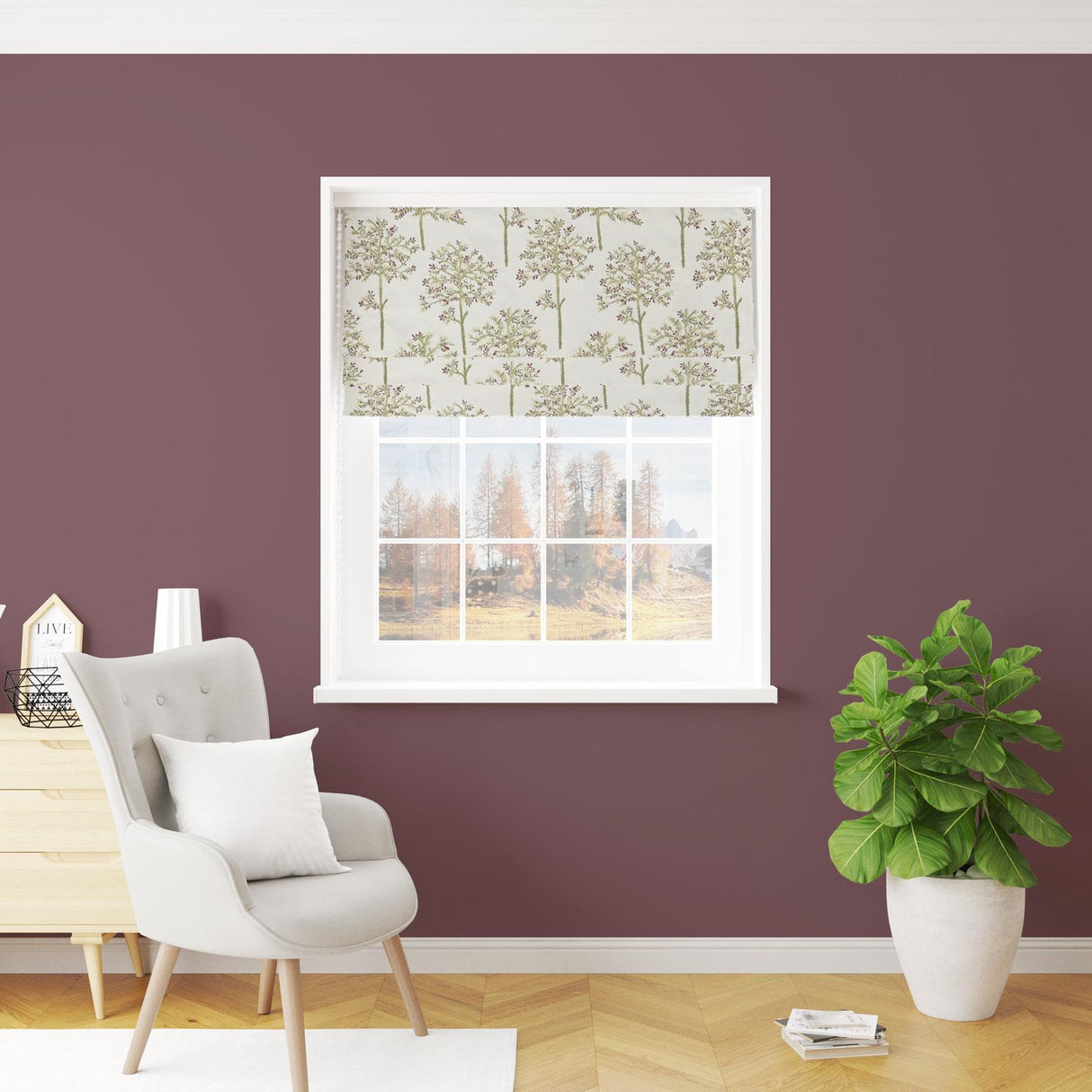 Amersham Wine Made To Measure Roman Blind by Style Furnishings