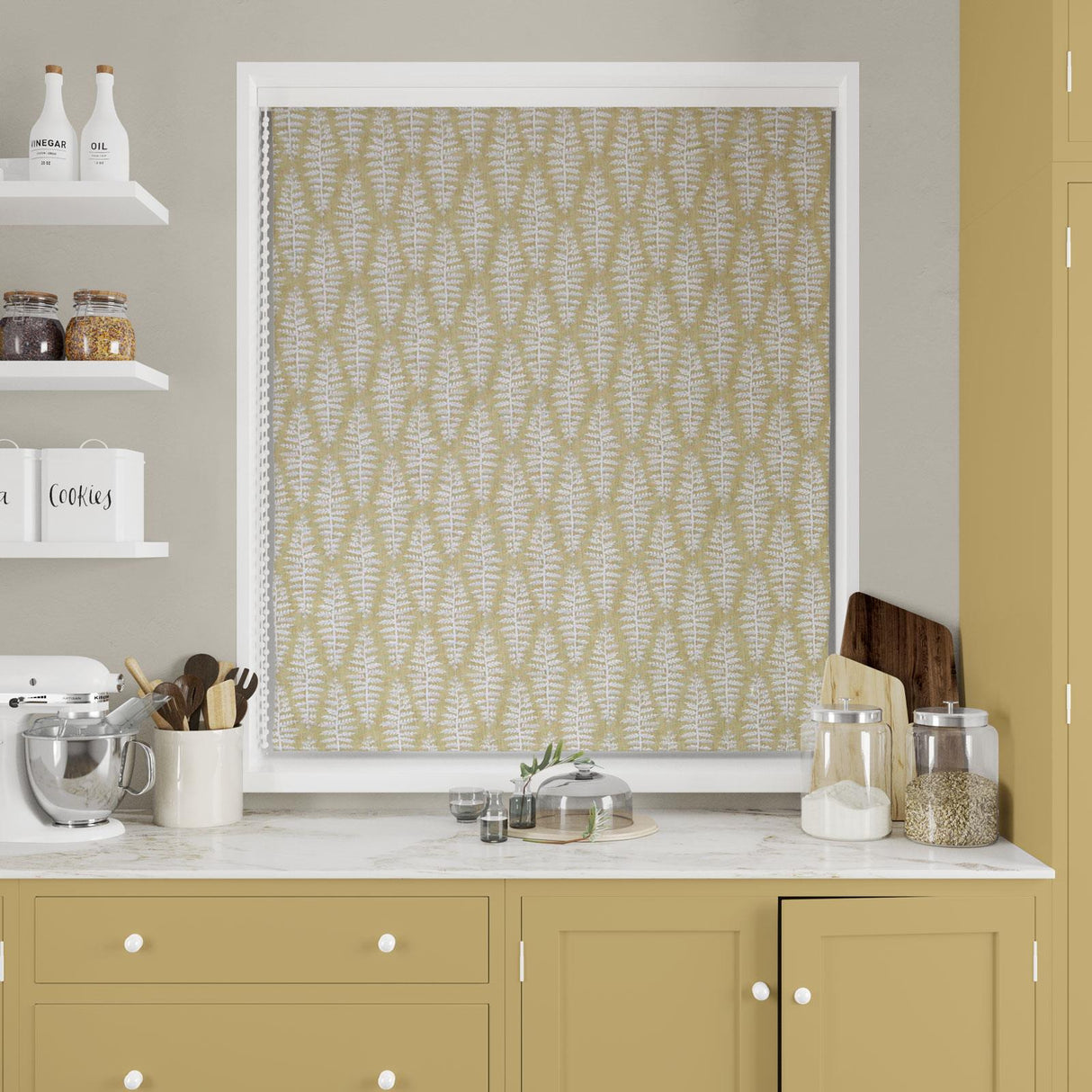 Fernia Mustard Made To Measure Roman Blind by Style Furnishings