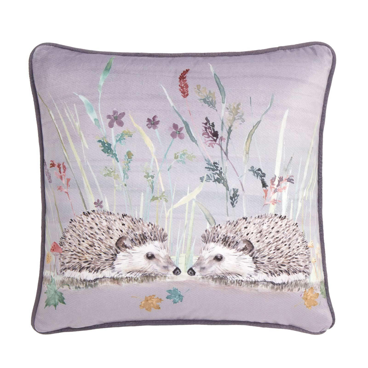Dreams & Drapes Lodge Colville Hedgehog Floral Grey Cushion Cover 2