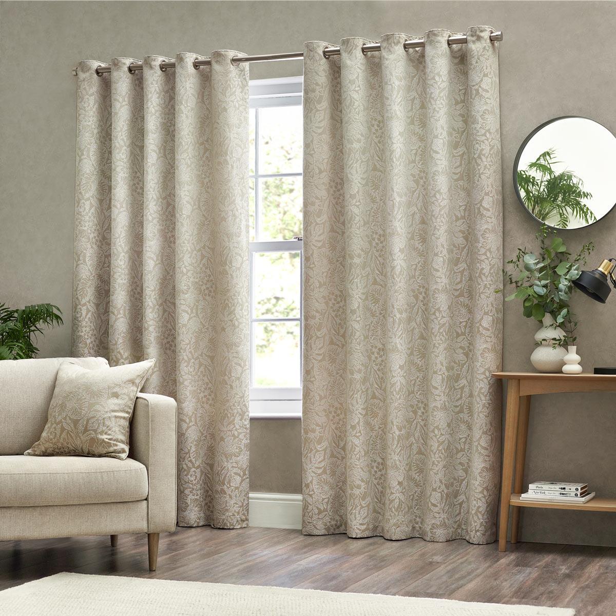 Bali Jacquard Leaf Eyelet Curtains by Wylder Nature
