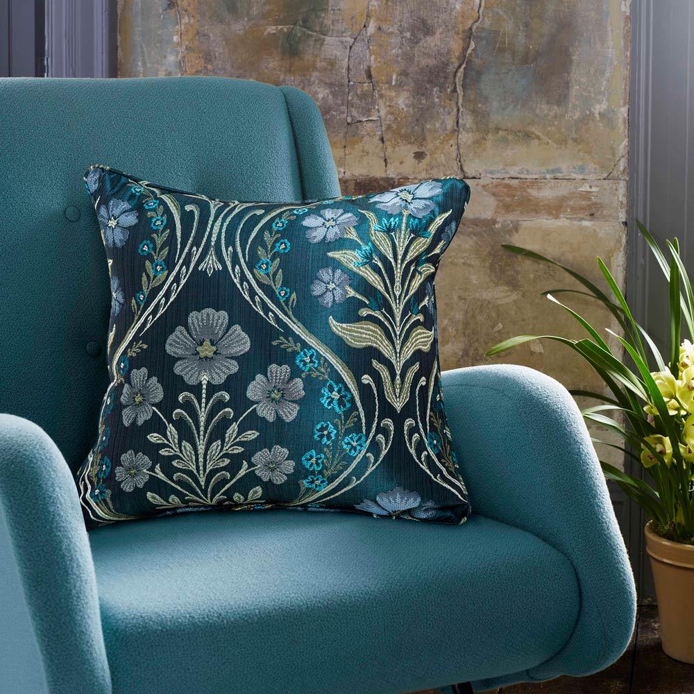 Curtina Estelle Floral Woven Cushion Cover 43cm x 43cm 3