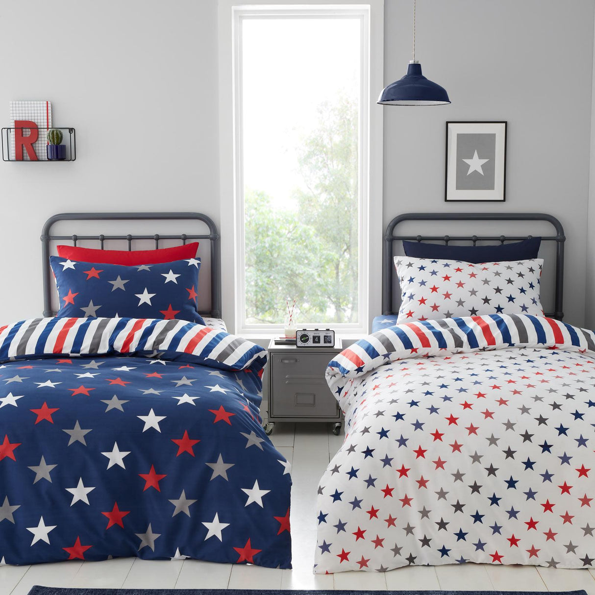 Stripes & Stars Duvet Cover Set Twin Pack by Catherine Lansfield