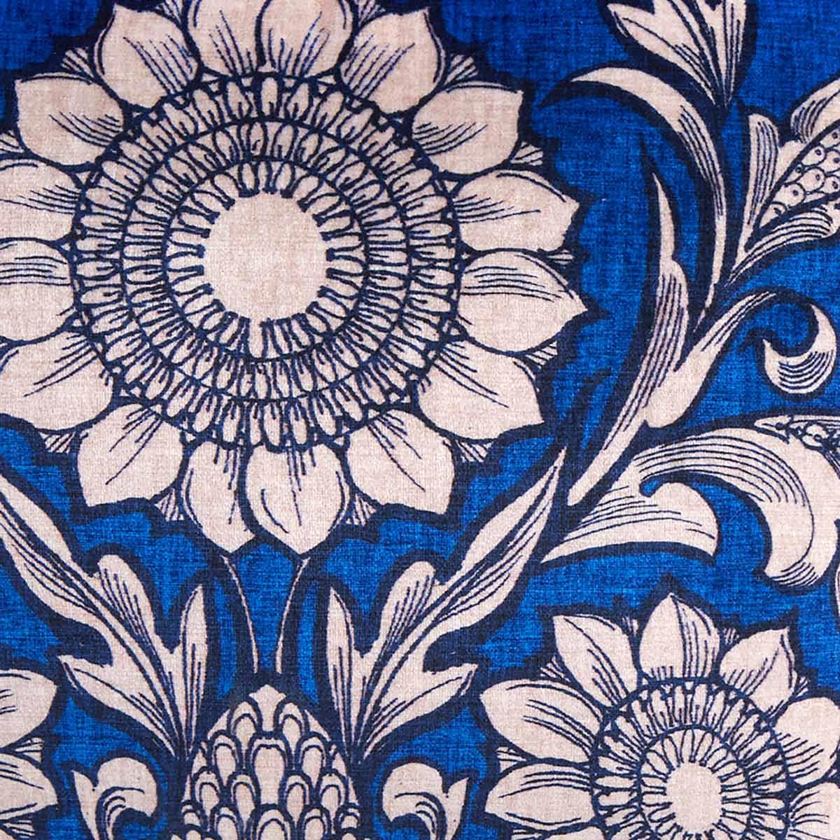 Laurence Llewelyn-Bowen Romilly Blue Velvet Floral Filled Cushion 4