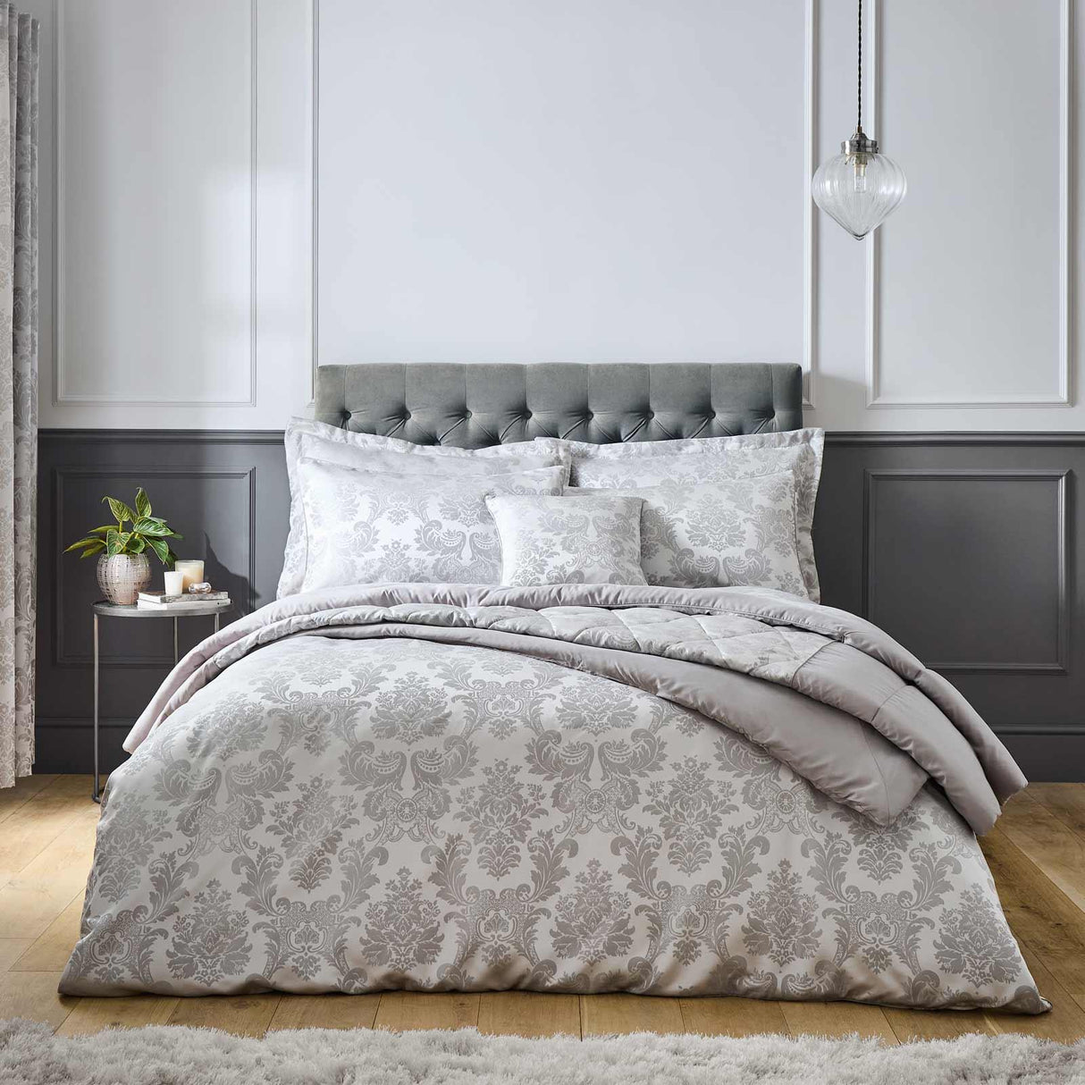 Damask Jacquard Duvet Cover Set by Catherine Lansfield