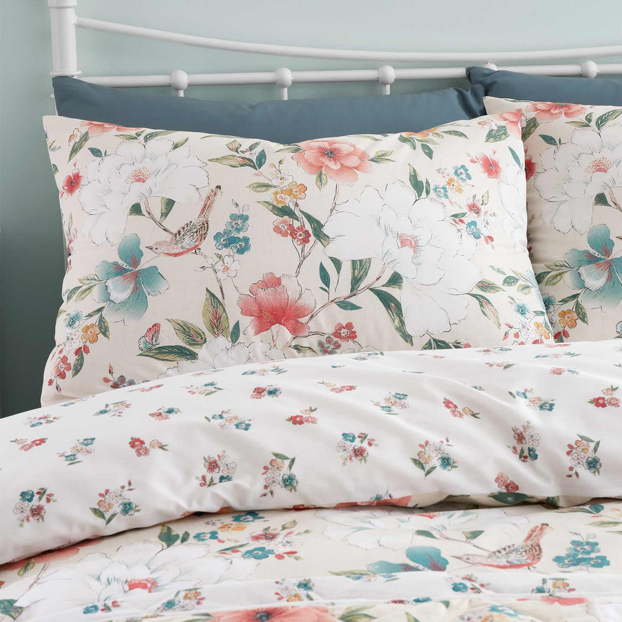 Pippa Floral Birds Duvet Cover Set