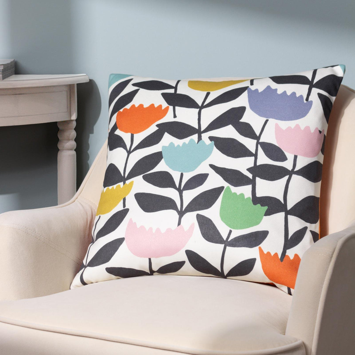 Tulipa Floral Cushion Cover 20" x 20" (50cm x 50cm) by furn.