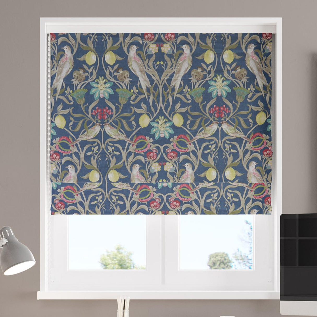 Eliza Navy Made To Measure Roman Blind by Style Furnishings