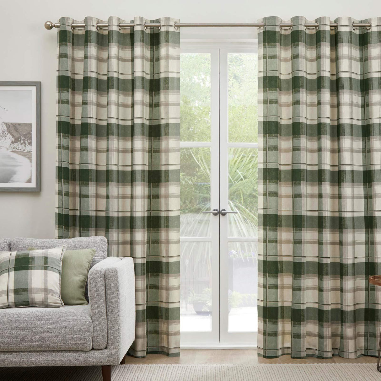 Balmoral Check Eyelet Curtains by Fusion