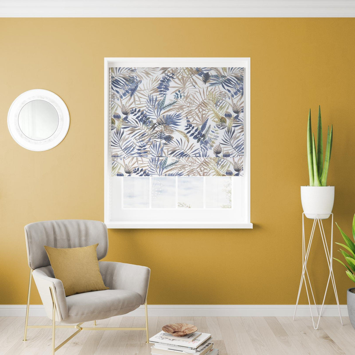 Makati Blue Made To Measure Roman Blind by Style Furnishings