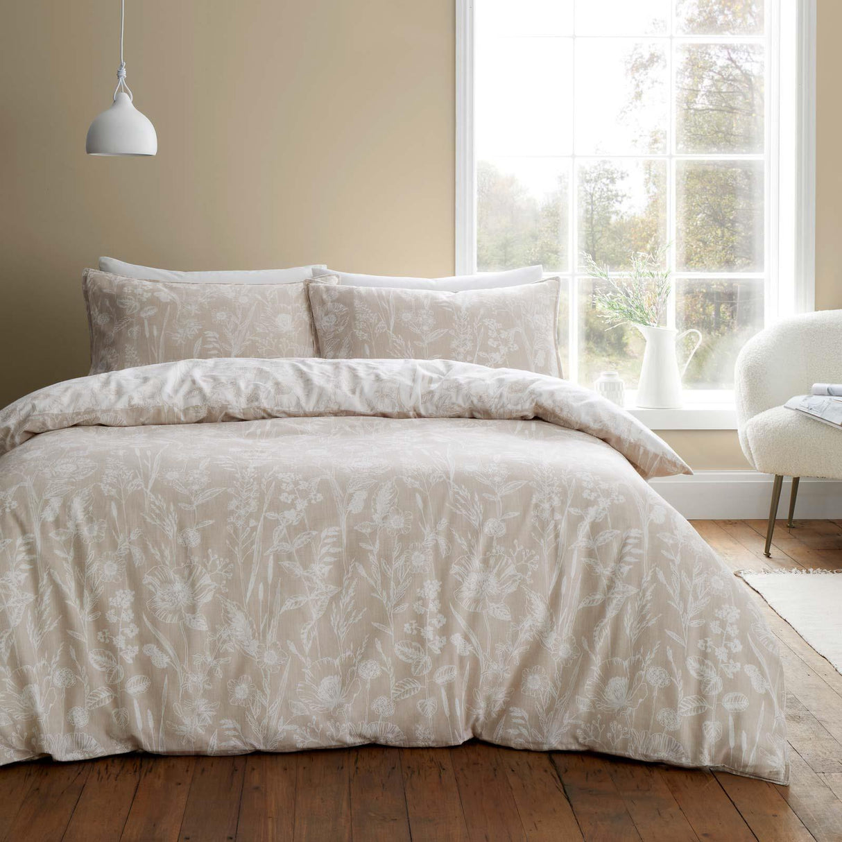 Brushed Floral Toile Duvet Cover Set by Bianca