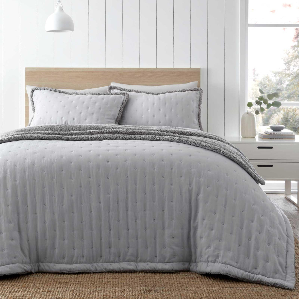 Cosy Nori Sherpa Bedspread 220cm x 230cm by Catherine Lansfield