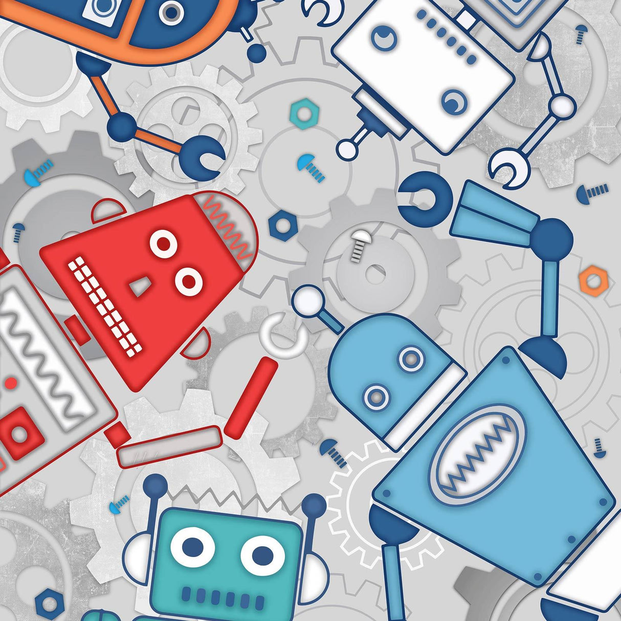 Robot Kids Wall Art Mural by Wylder