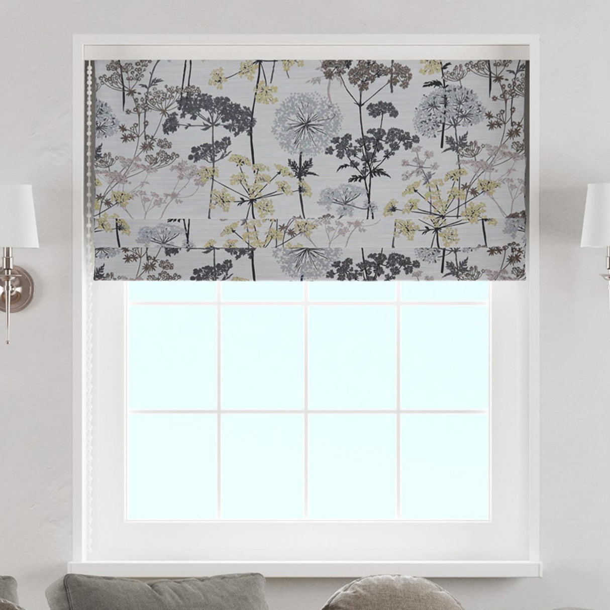 Hedgerow Charcoal Made To Measure Roman Blind by Style Furnishings