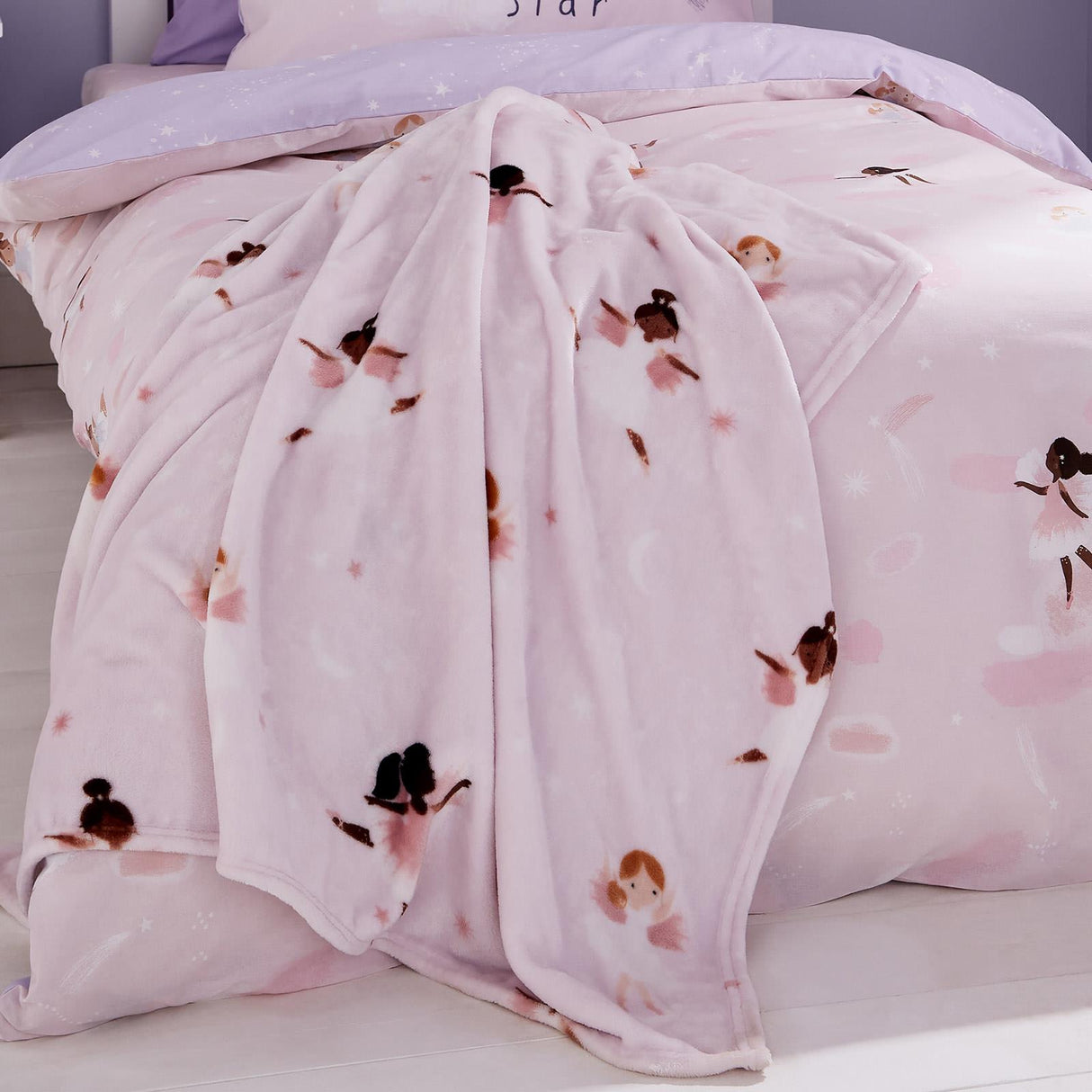 Catherine Lansfield Dancing Fairies Cosy Kids Throw