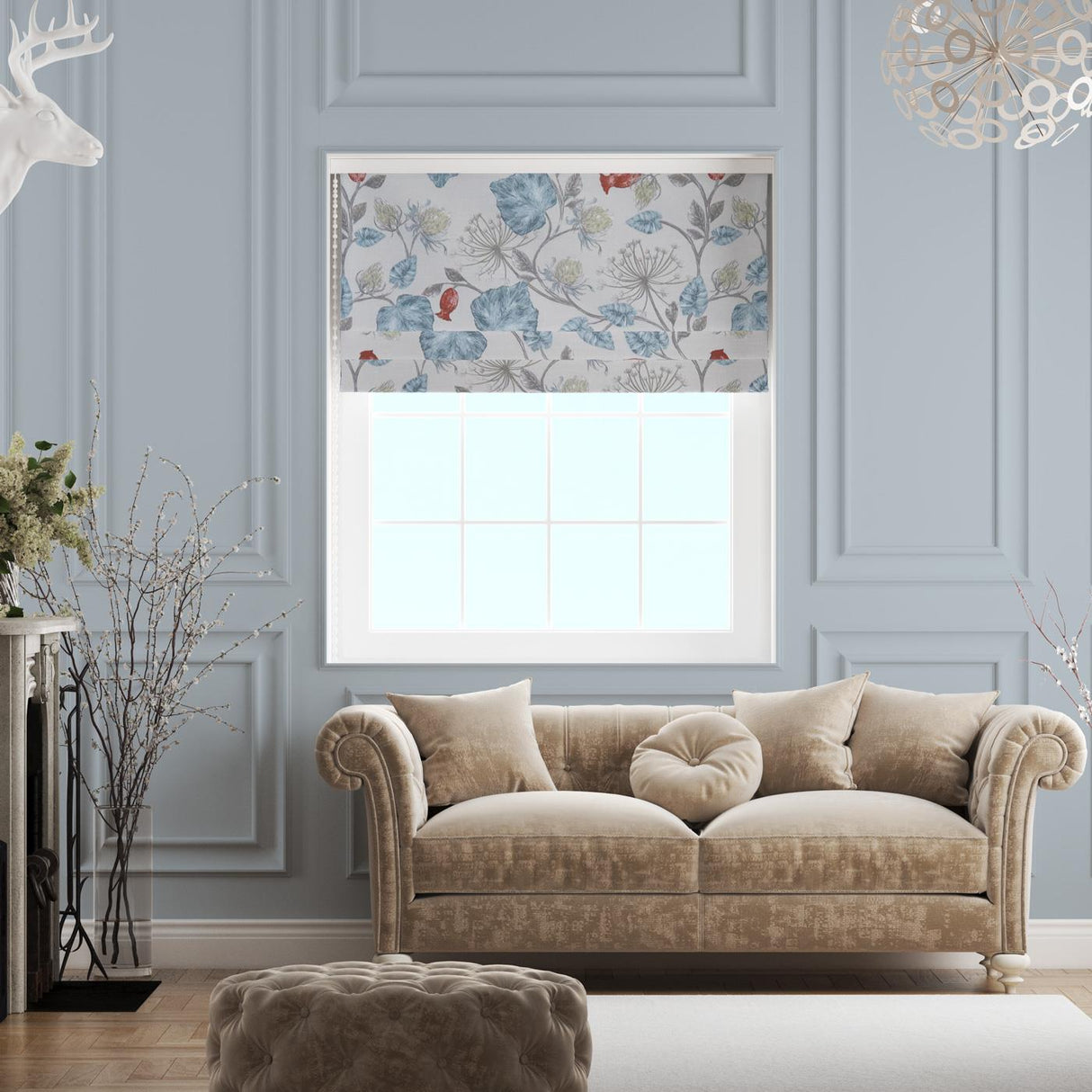 Parchment Wedgewood Made To Measure Roman Blind by Style Furnishings