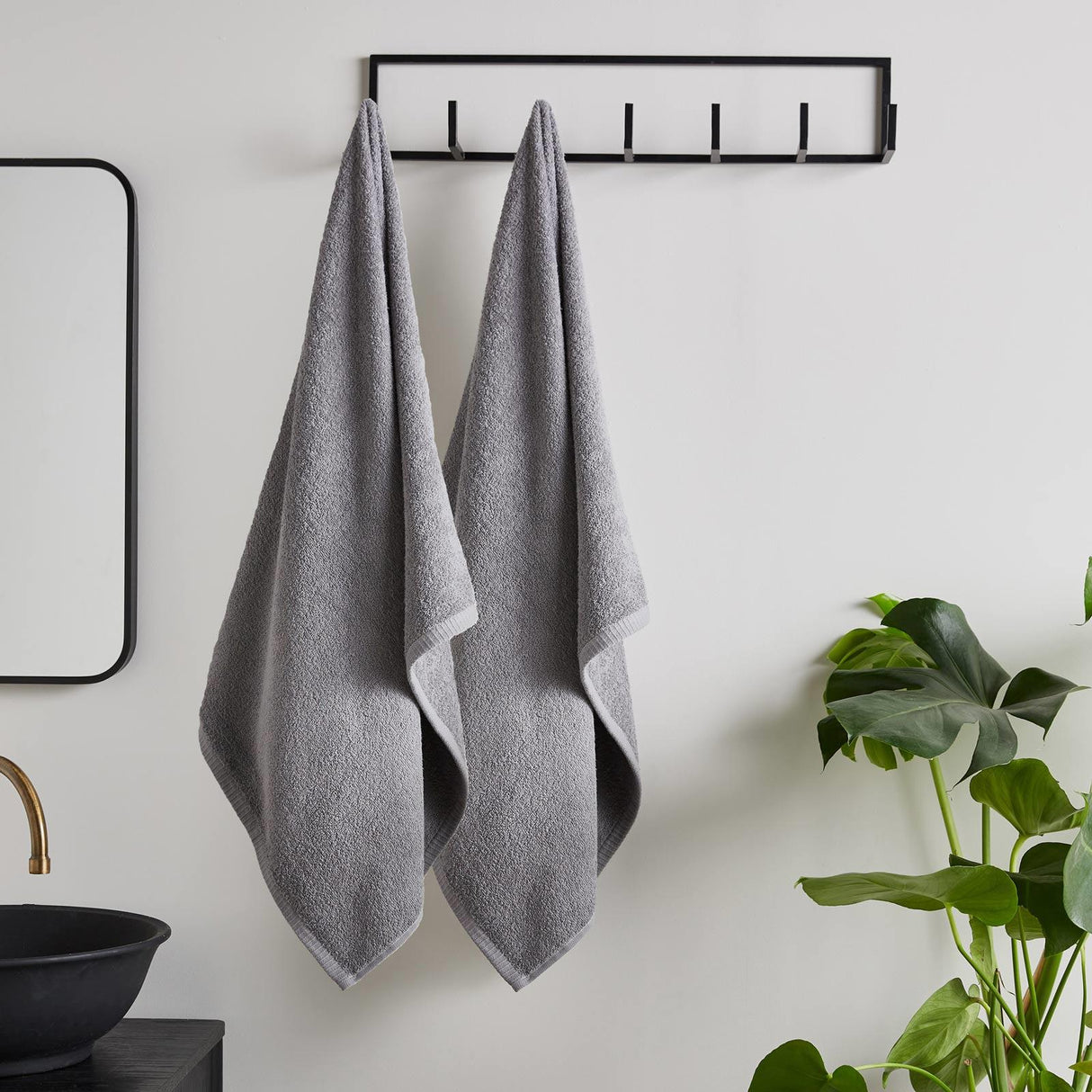 Catherine Lansfield Quick Dry 400gsm 2 Piece Bath Sheet Towel Bale - Grey