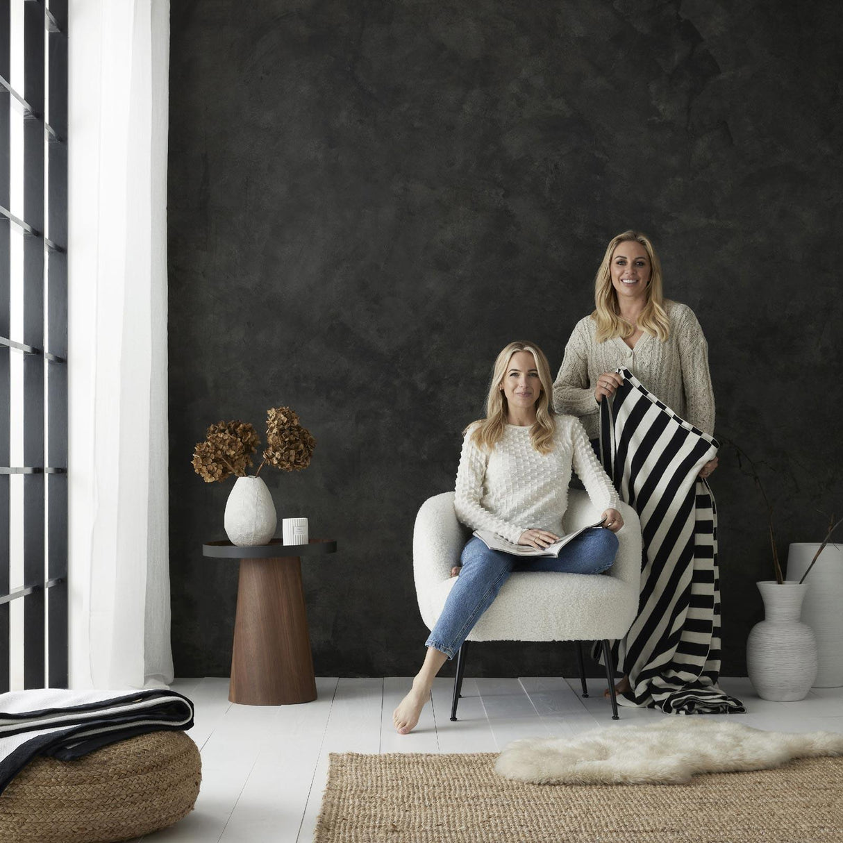 Knitted Stripe Throw by Style Sisters