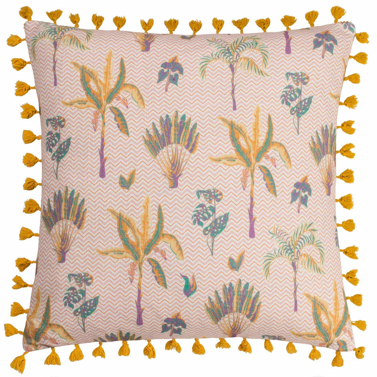 Chamae Floral Tasselled Cushion Cover 20" x 20" by furn. 3