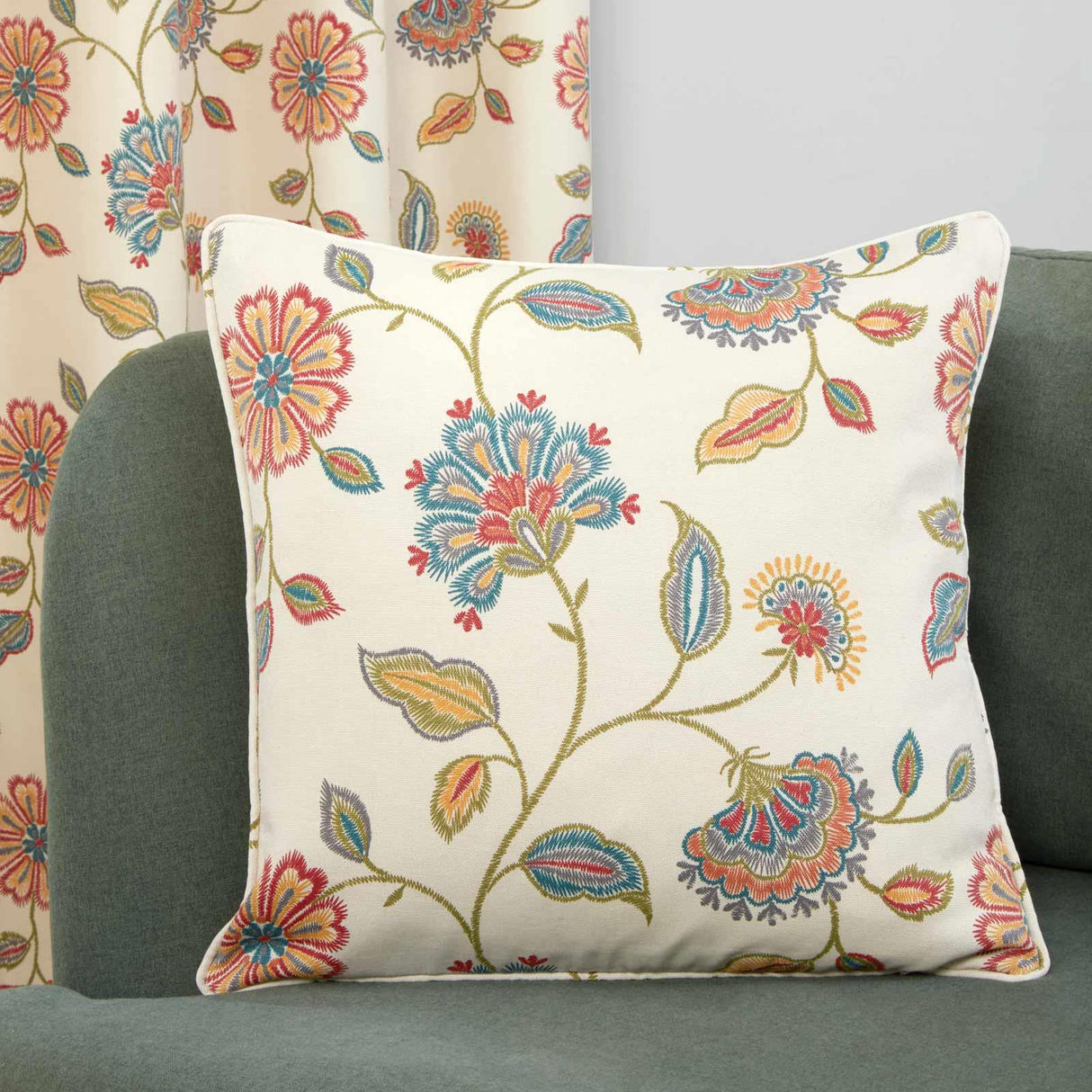 Shelley Floral Cushion Cover 18" x 18" (45cm x 45cm) by Sundour 2