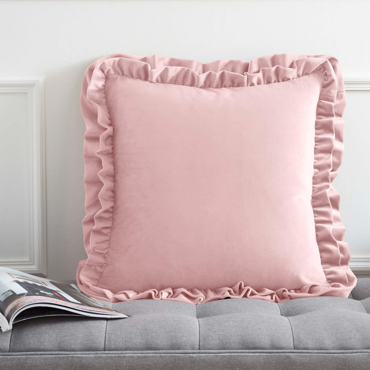 Catherine Lansfield So Soft Double Frill Filled Cushion 43cm x 43cm 6