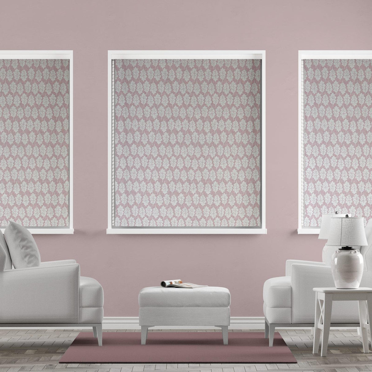 Oak Leaf Rose Made To Measure Roman Blind by Style Furnishings