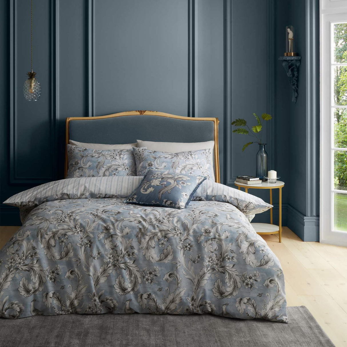 Bridgerton Regal Floral Blue Duvet Cover Set