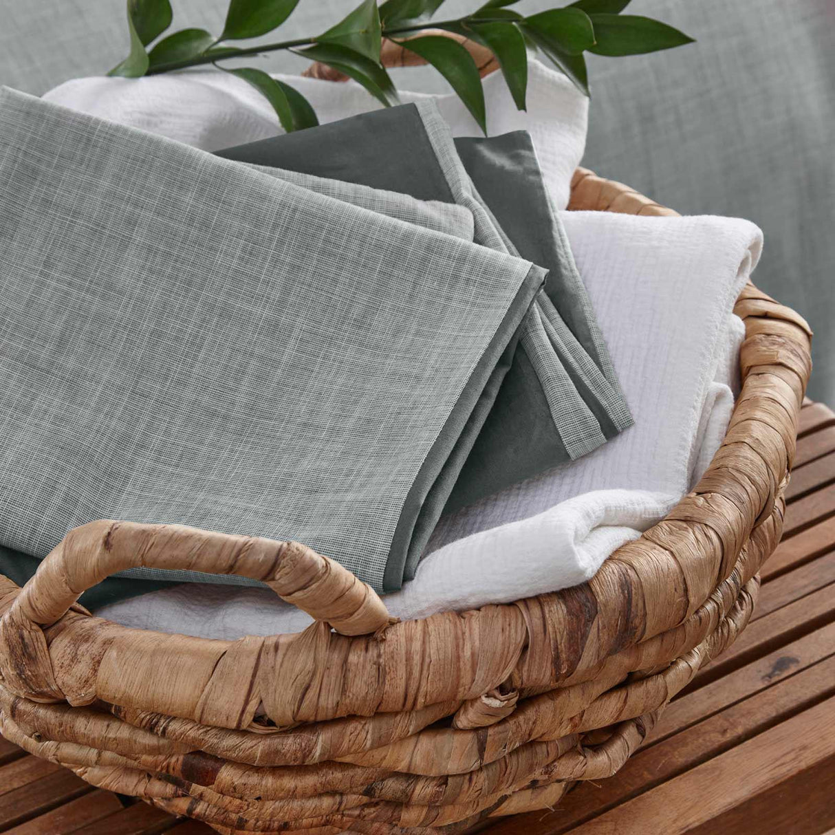 Biscay Cotton Green Duvet Cover Set