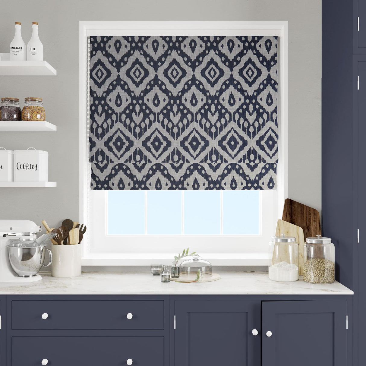 Marrakech Ink Made To Measure Roman Blind by Style Furnishings
