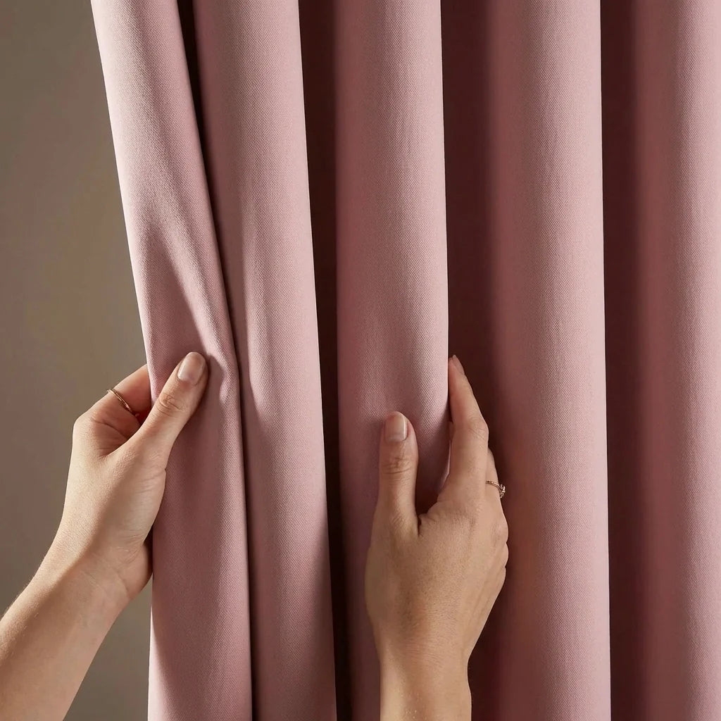 Palace Blockout Eyelet Curtains - Blush Pink image 3