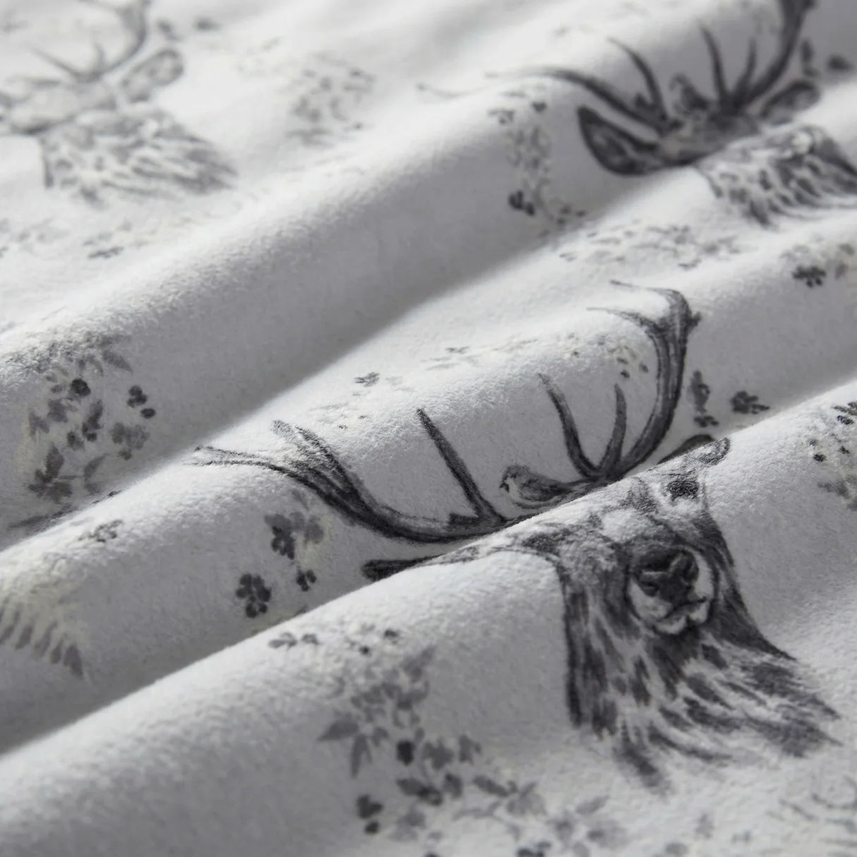 Angus Stag Flannelette Duvet Cover Set - Grey image 4