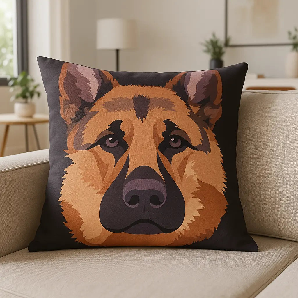 Animal and Inspirational Velvet Cushion Cover 45cm x 45cm - German Shepherd