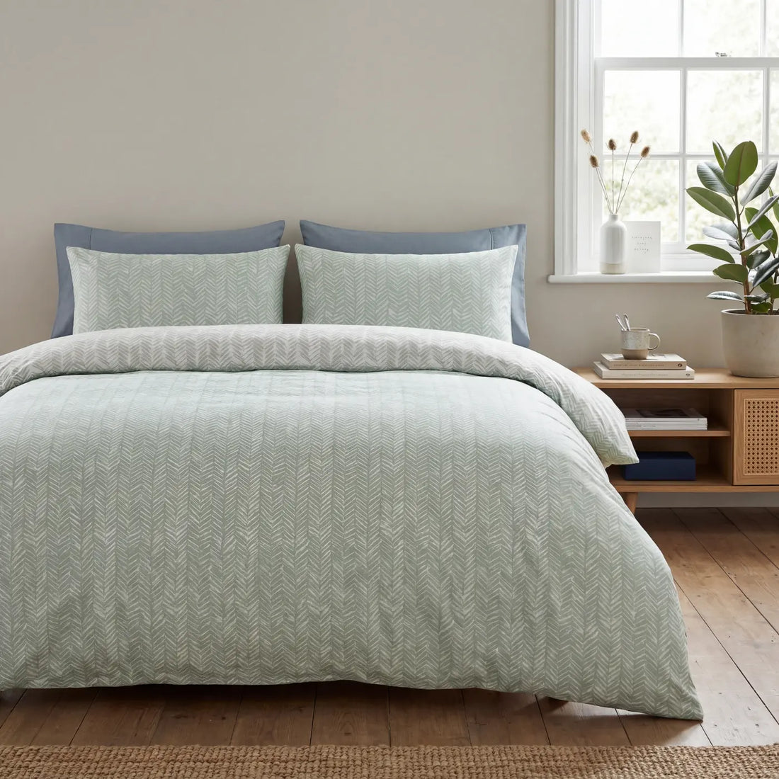 So Soft Helston Duck Egg Duvet Cover Bedding Set