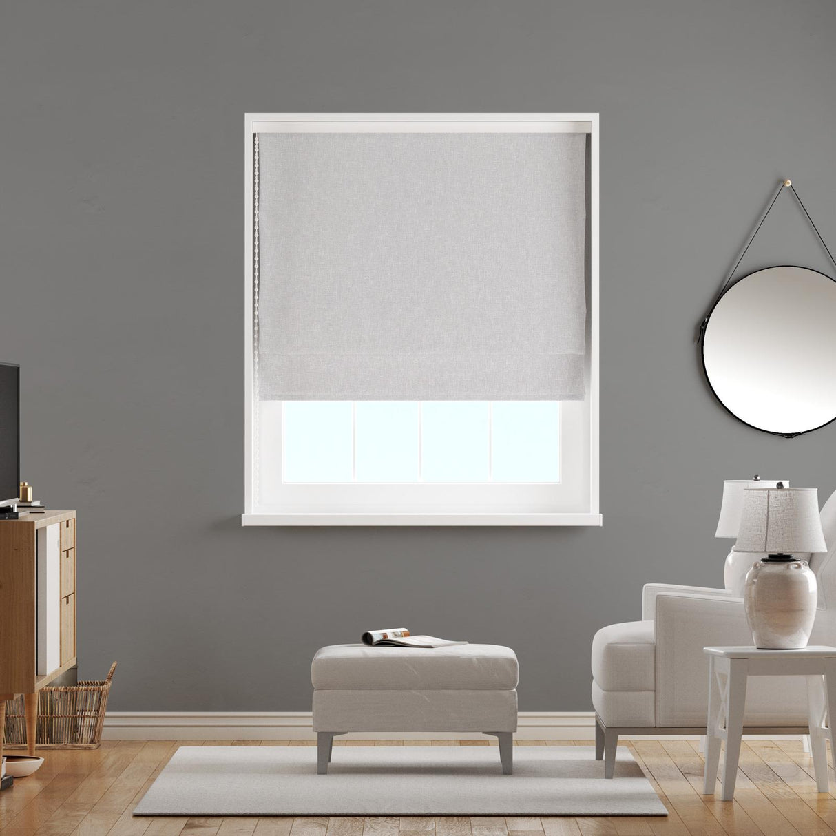 Jovonna Silver Made To Measure Roman Blind by Style Furnishings