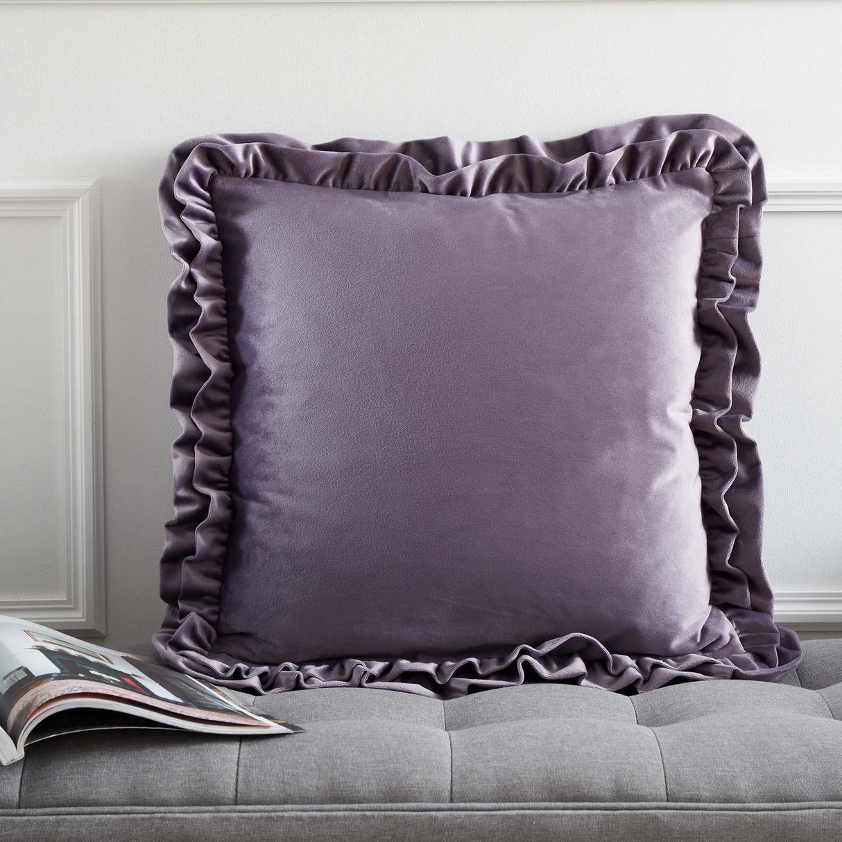 Catherine Lansfield So Soft Double Frill Filled Cushion 43cm x 43cm 14