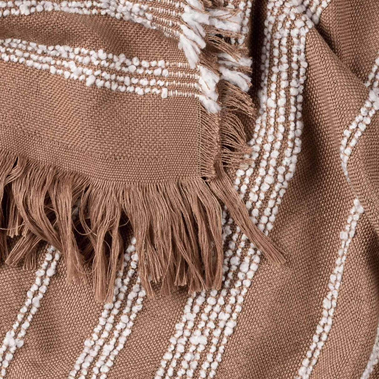 Jour Woven Fringed Throw Blanket 130cm x 180cm by furn.