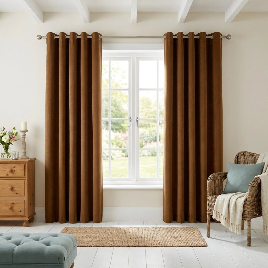 Velvet Chenille Eyelet Curtains 23