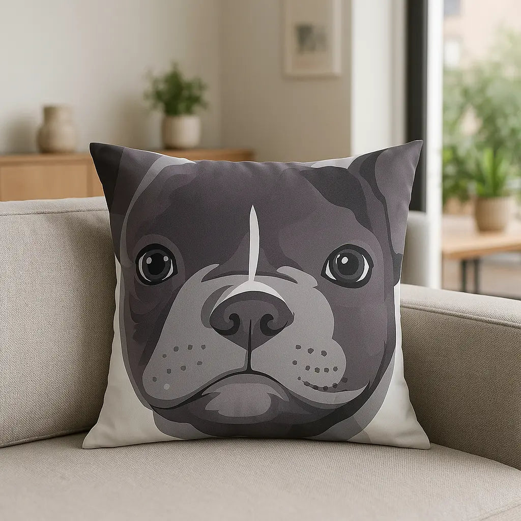 Animal and Inspirational Velvet Cushion Cover 45cm x 45cm - French Bulldog