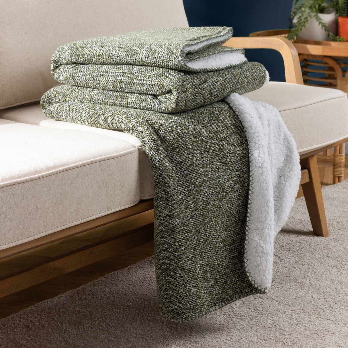 Nurrel Sherpa Throw Blanket 130cm x 180cm by furn.