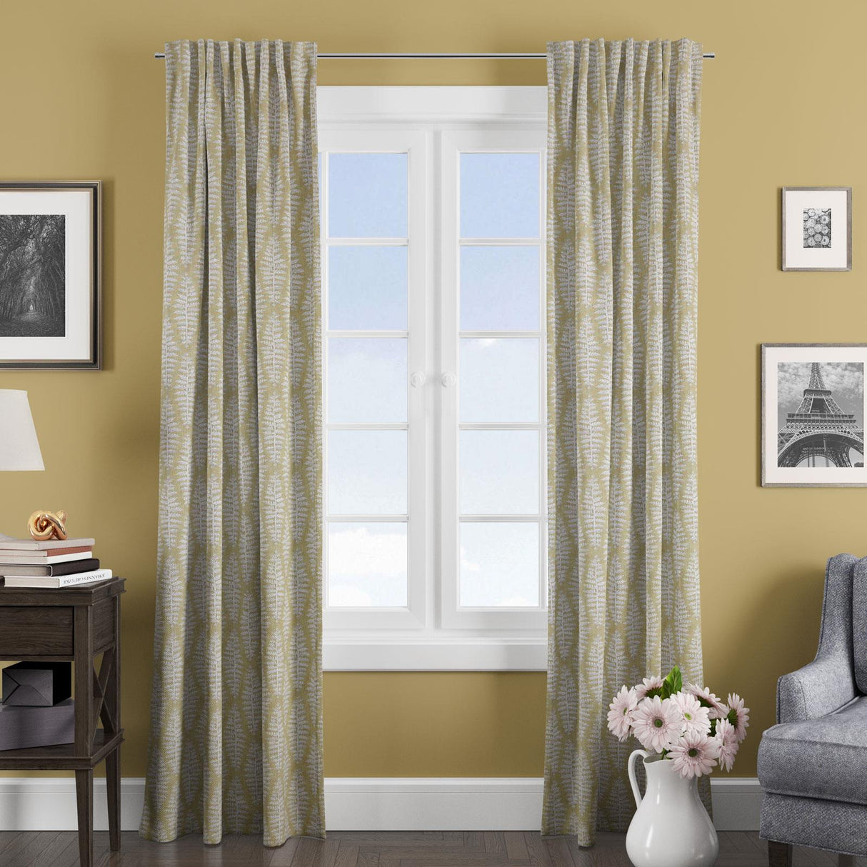 Fernia Mustard Made To Measure Curtains by Style Furnishings