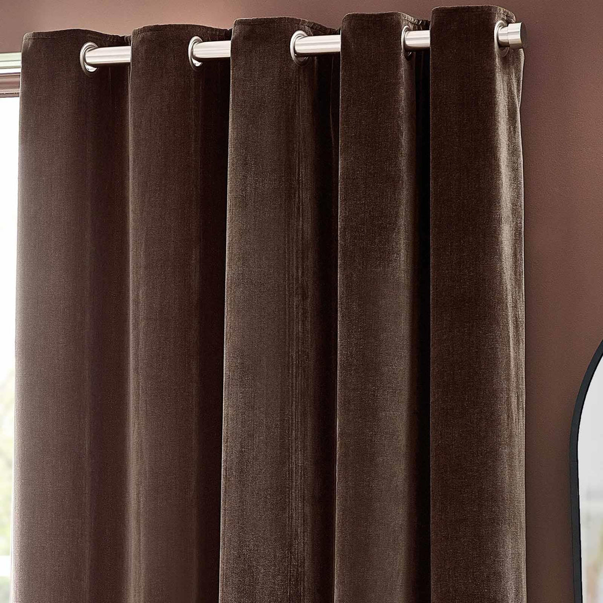 Heavy Chenille Room Darkening Eyelet Curtains by Yard
