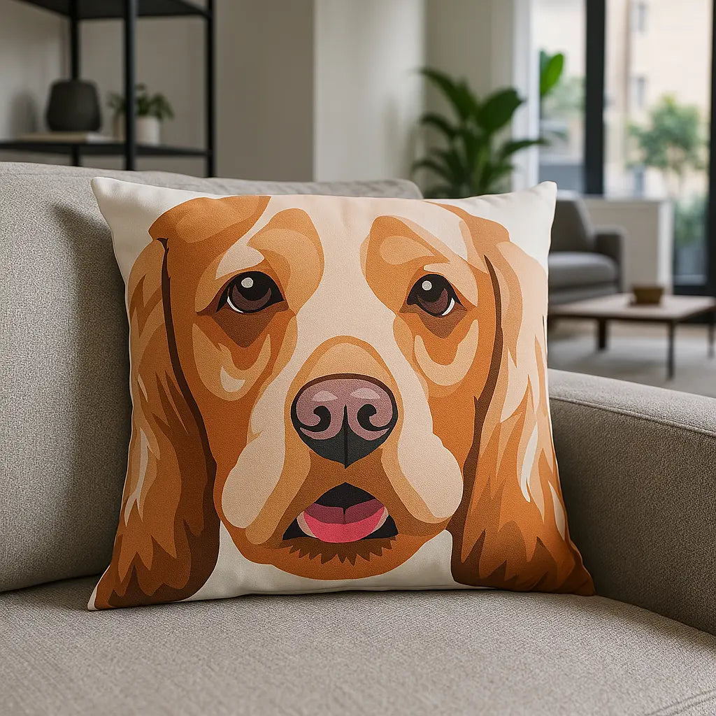 Animal and Inspirational Velvet Cushion Cover 45cm x 45cm - Cocker Spaniel