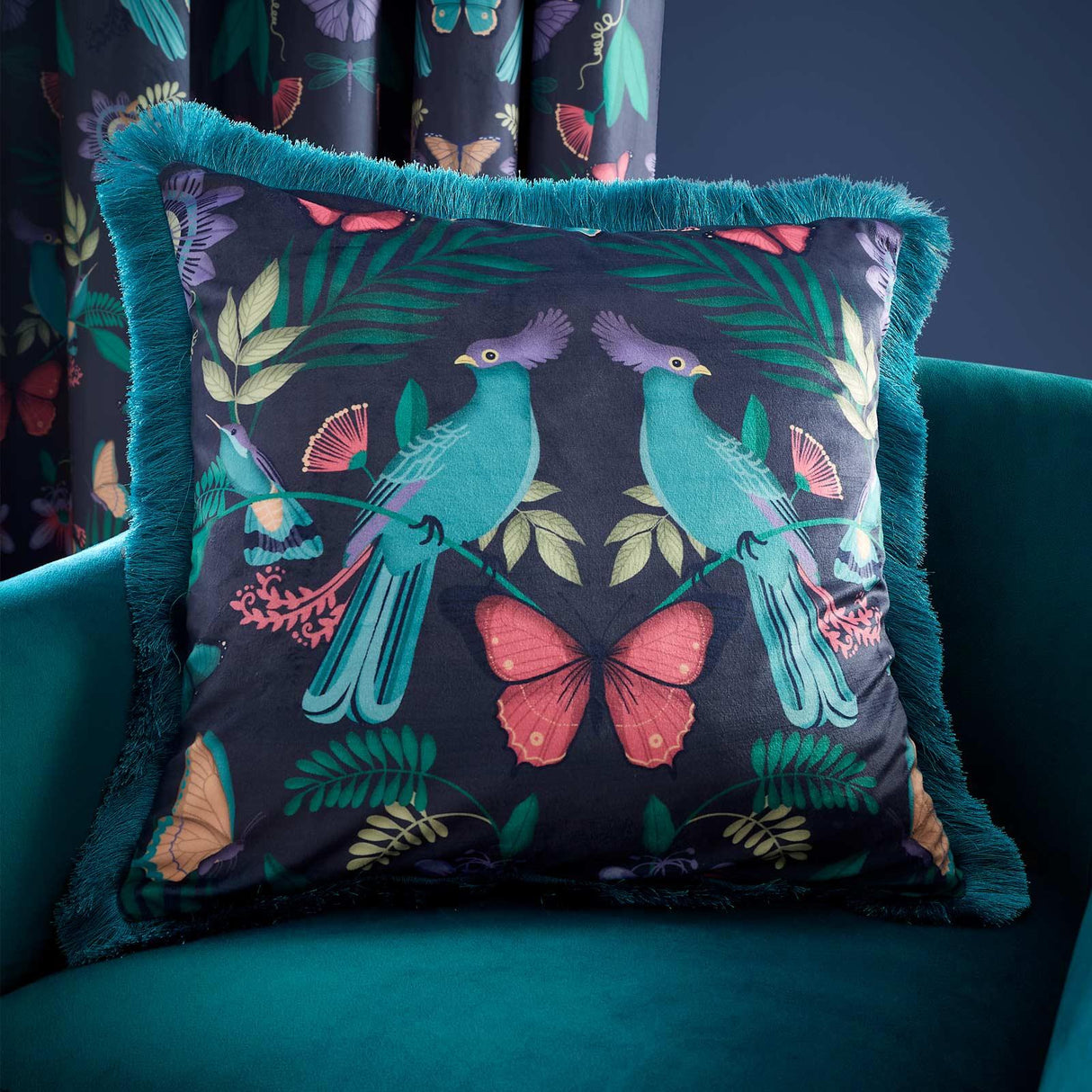 Catherine Lansfield Mya Tropical Birds Cushion Cover