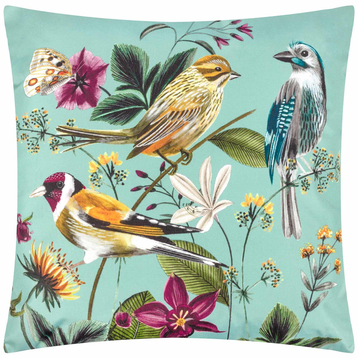 Midnight Garden Bird Outdoor Cushion Cover 17" x 17" (43cm x 43cm) by Wylder 2