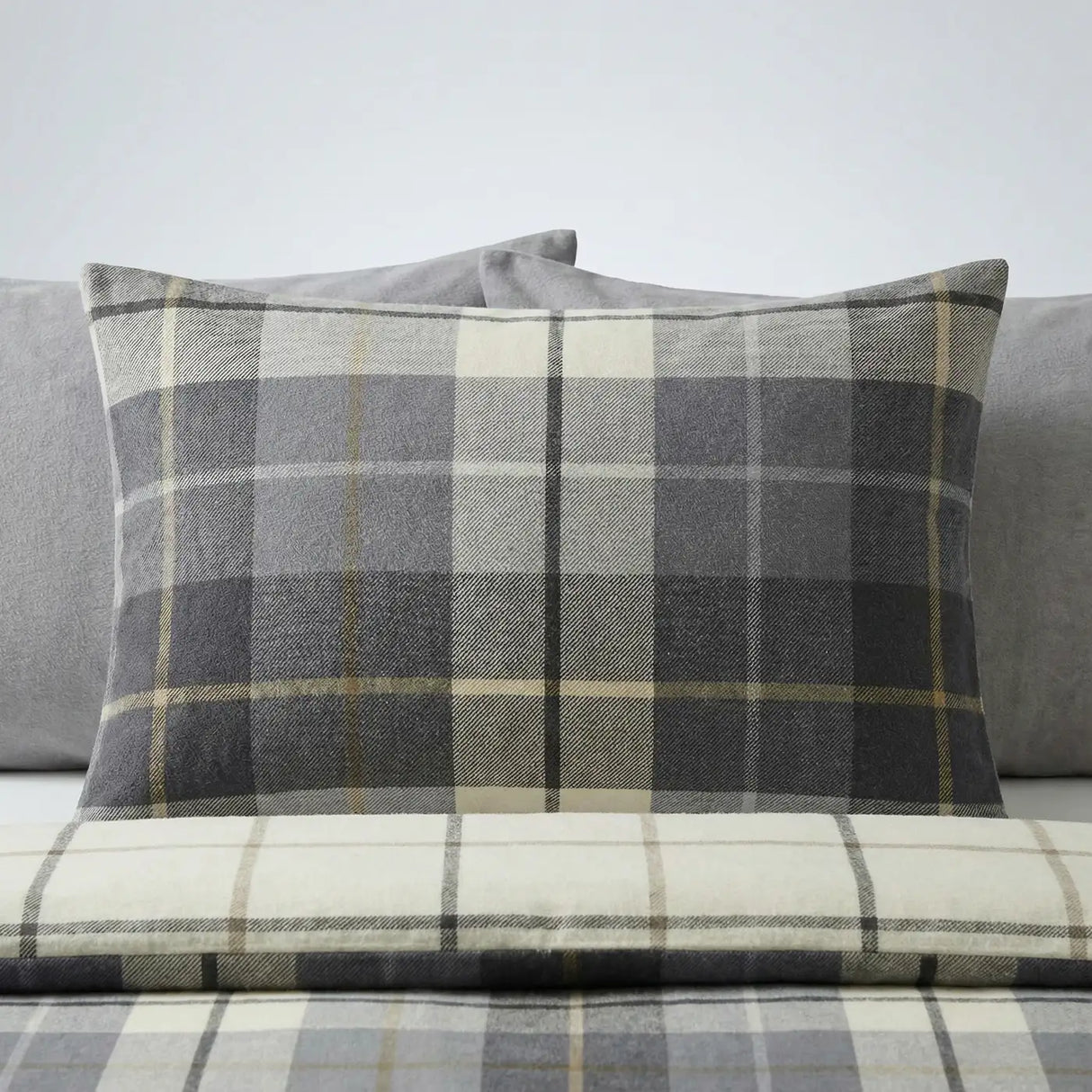 Lomond Check Flannelette Duvet Cover Set - Blue image 3