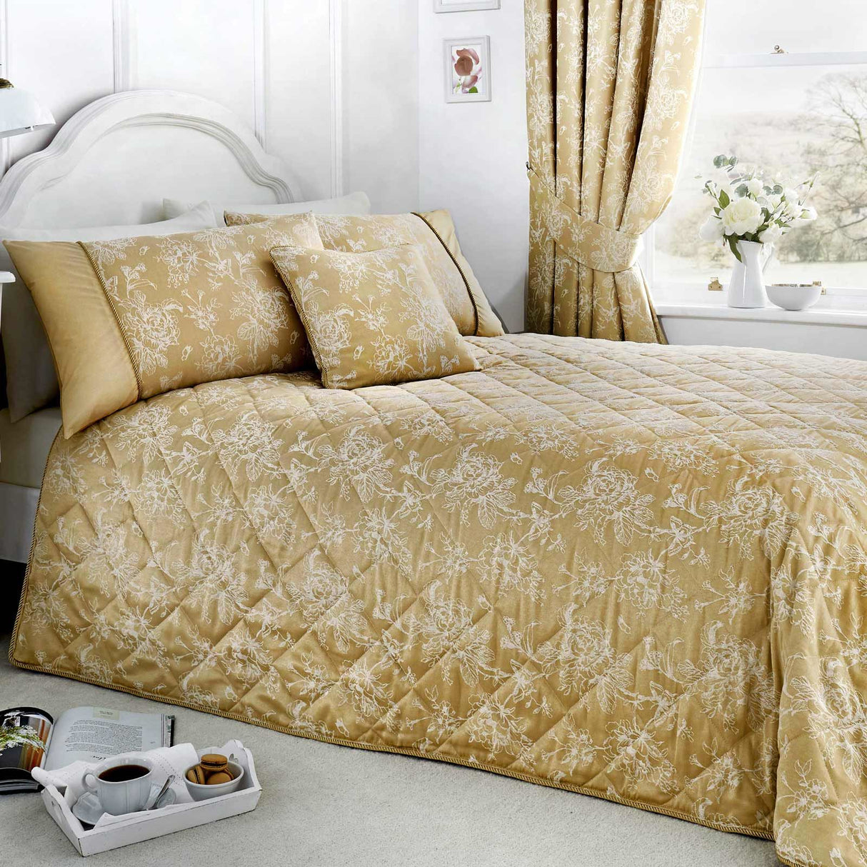 Jasmine Luxury Bedspread 230cm x 200cm by Dreams & Drapes Woven